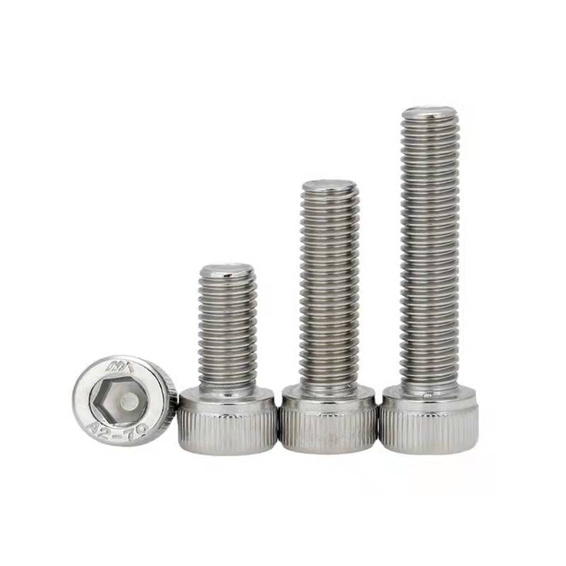 2.1 a2 70 stainless steel knurled socket head cap screws anti slip hex allen bolt