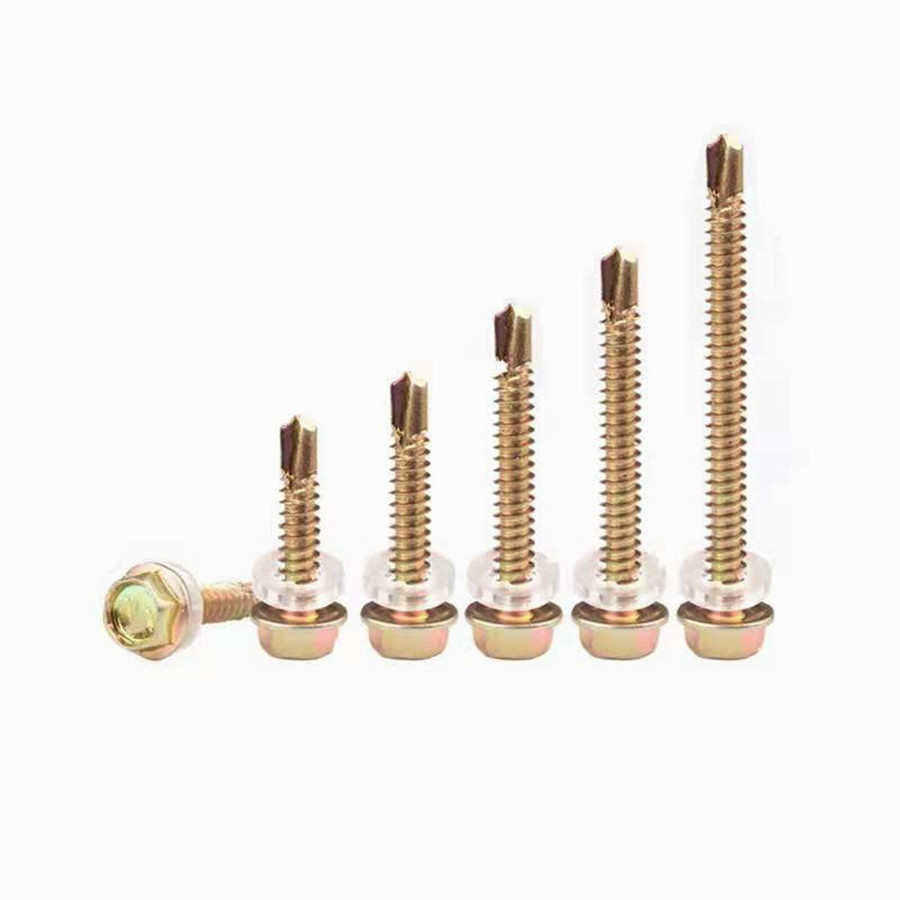 2.2 hex flange self drilling screw with rubber washer for roof