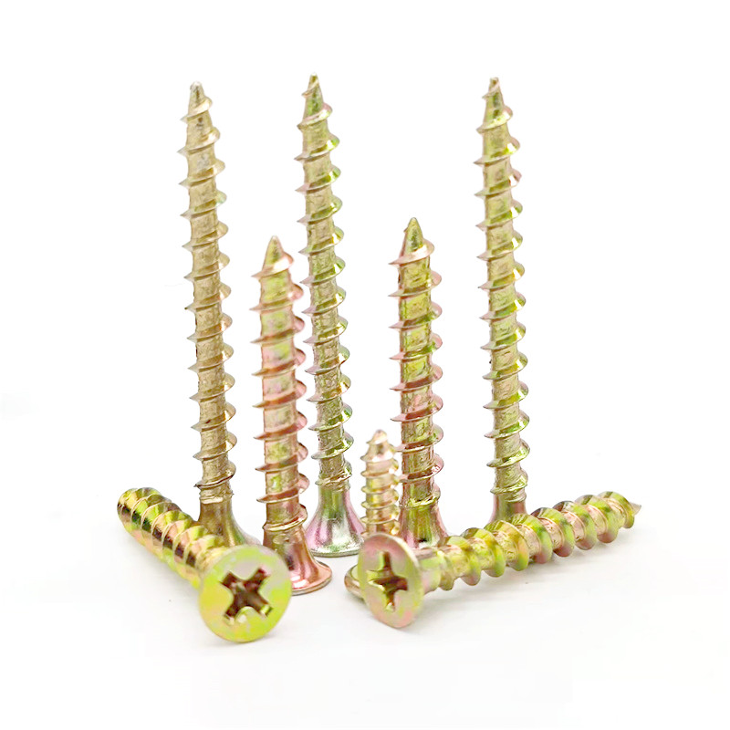 2.2 yellow zinc phillips countersunk wood screws self tapping fasteners