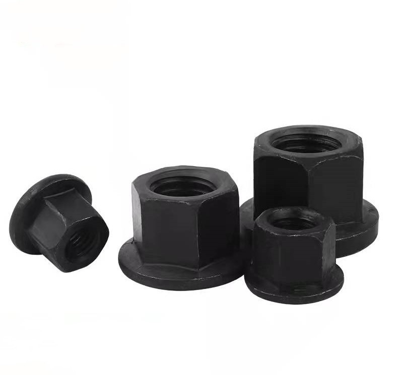 6 black hex flange nut