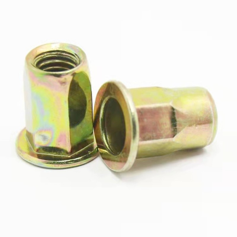 6 color zinc hex rivet nut