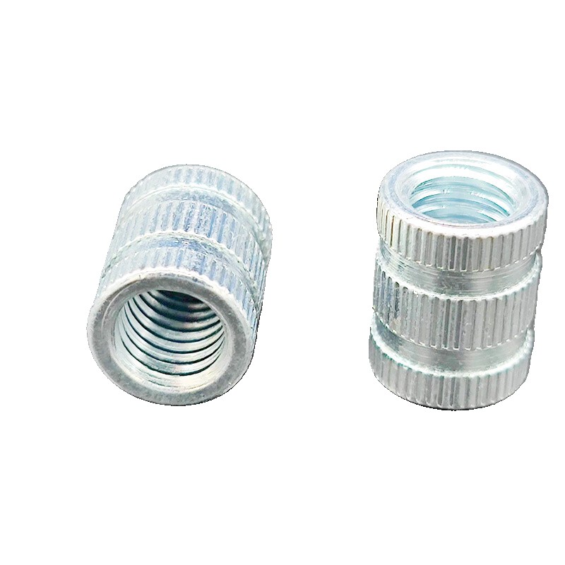 6 stainless steel knurled insert nut, plastic molding threaded embedded nut
