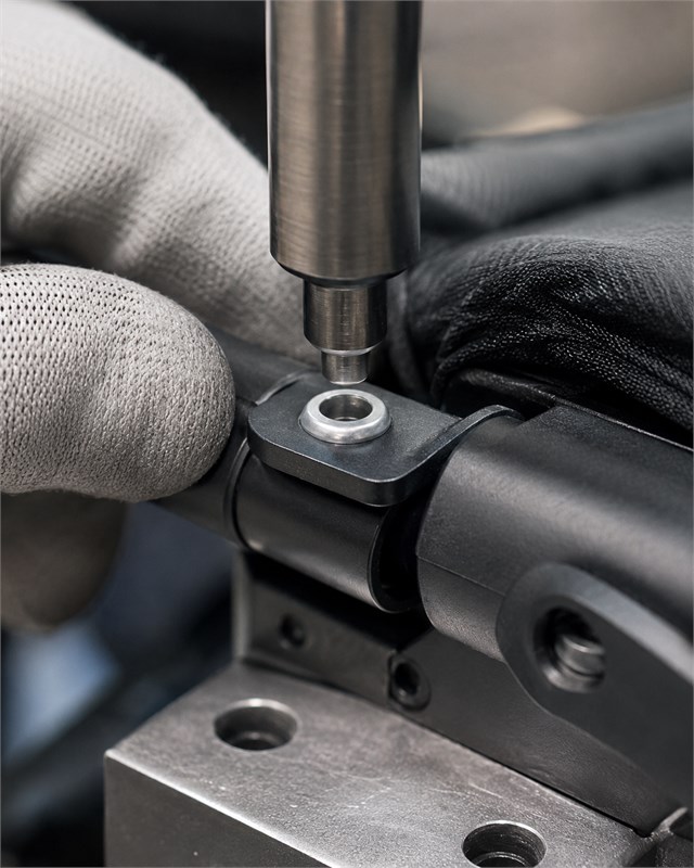 baby stroller fastener installation close up