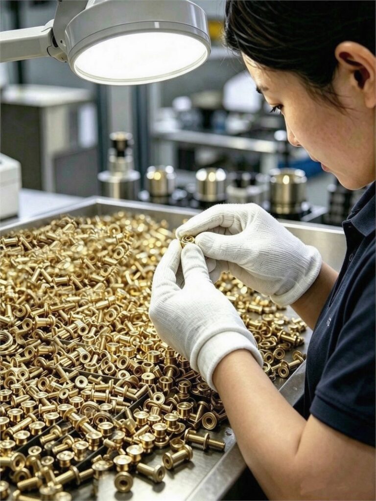 bulk brass fastener manual inspection