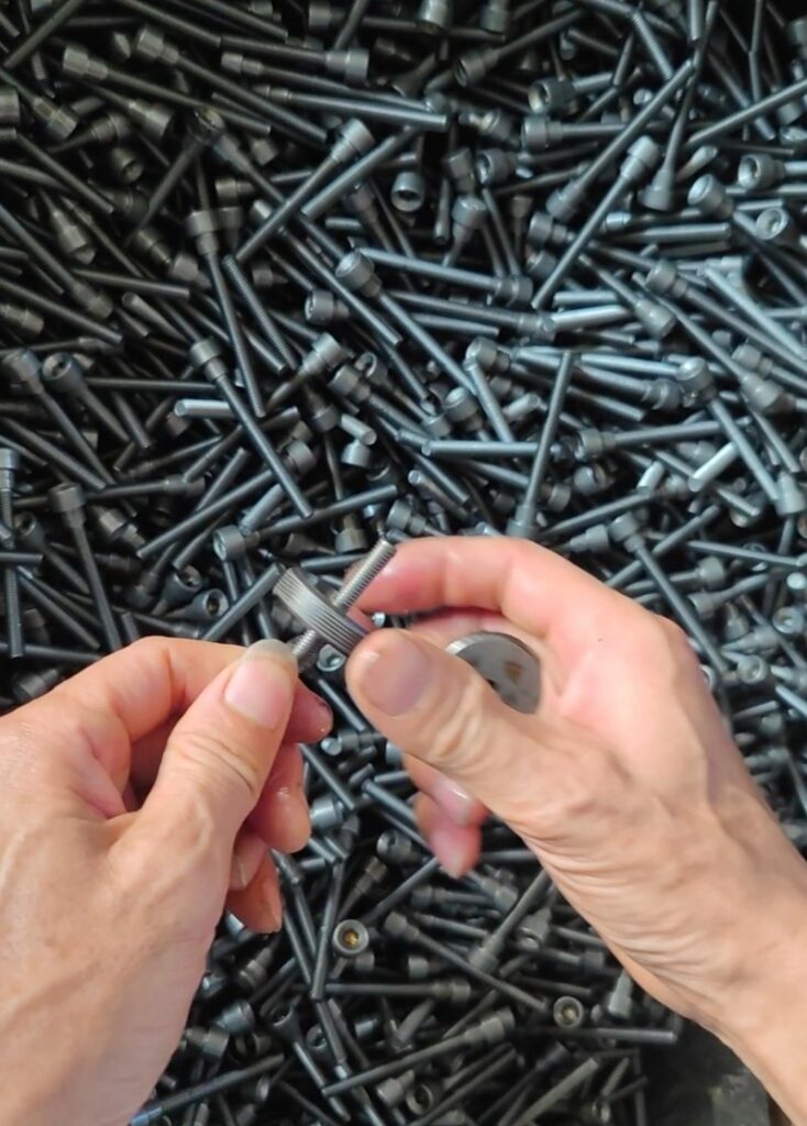 bulk metal fastener hand inspection